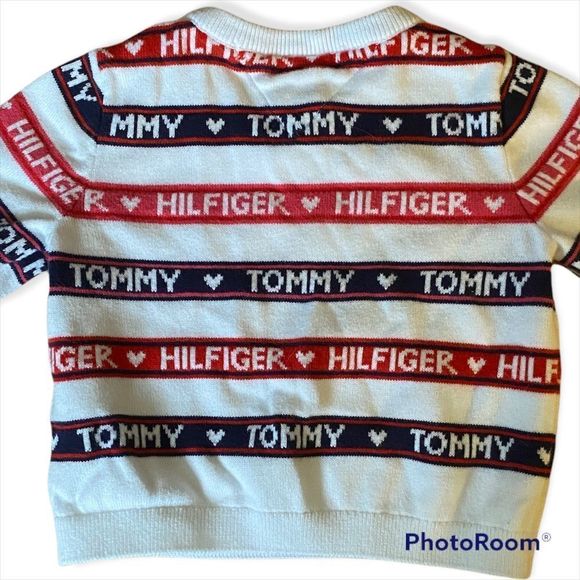 2/$30 🌻 Tommy Hilfiger: Stripes & Logo Knit Sweater - Picture 4 of 7